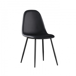 CELINA Καρέκλα Μέταλλο Βαφή Μαύρo, Pvc Μαύρο  45x54x85cm