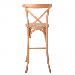 DESTINY Σκαμπό BAR, Ξύλο Οξιά Απόχρωση Φυσικό, Κάθισμα Ψάθα, Στοιβαζόμενο  45x48x110cm