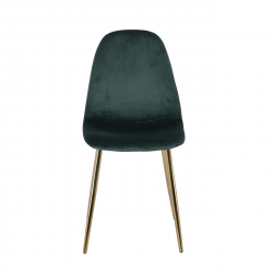 CELINA Καρέκλα Χρώμιο Χρυσό, Ύφασμα Velure, Απόχρωση Forest Green  45x54x85cm