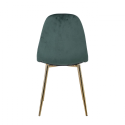 CELINA Καρέκλα Χρώμιο Χρυσό, Ύφασμα Velure, Απόχρωση Forest Green  45x54x85cm