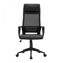 BF2500 Πολυθρόνα Γραφείου Διευθυντή Mesh Μαύρο - Pu Μαύρο  58x62x116/126cm