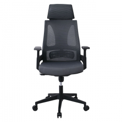 BF8750 Πολυθρόνα Γραφείου Διευθυντή, Mesh Γκρι, Ύφασμα Γκρι  65x64x117/127cm