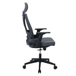 BF8750 Πολυθρόνα Γραφείου Διευθυντή, Mesh Γκρι, Ύφασμα Γκρι  65x64x117/127cm