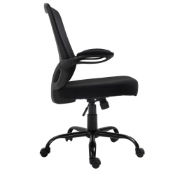 BF2930W Πολυθρόνα Γραφείου Ανακλινόμενα Μπράτσα, Μέταλλο Βάση, Mesh - Ύφασμα Μαύρο  60x62x99/109cm