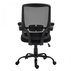 BF2930W Πολυθρόνα Γραφείου Ανακλινόμενα Μπράτσα, Μέταλλο Βάση, Mesh - Ύφασμα Μαύρο  60x62x99/109cm