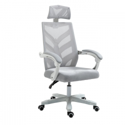 BF2985 Πολυθρόνα Γραφείου Διευθυντή, Άσπρο - Mesh Γκρι  60x66x111/121cm