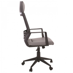 BF2500 Πολυθρόνα Γραφείου Διευθυντή Mesh Μαύρο - Pu Γκρι  58x62x116/126cm