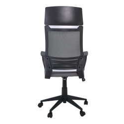 BF2500 Πολυθρόνα Γραφείου Διευθυντή Mesh Μαύρο - Pu Γκρι  58x62x116/126cm