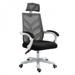 BF2985 Πολυθρόνα Γραφείου Διευθυντή, Άσπρο - Mesh Μαύρο  60x66x111/121cm