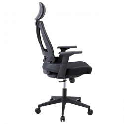 BF8750 Πολυθρόνα Γραφείου Διευθυντή, Mesh Μαύρο, Ύφασμα Μαύρο  65x64x117/127cm