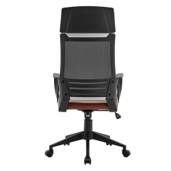 BF2500 Πολυθρόνα Γραφείου Διευθυντή Mesh Μαύρο - Pu Καφέ  58x62x116/126cm
