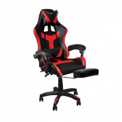 BF7860 Gaming Relax Πολυθρόνα Γραφείου με Υποπόδιο, Pu Μαύρο - Κόκκινο  63x70x117/127cm