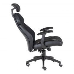 BF8300 Πολυθρόνα Γραφείου Διευθυντή, Microfiber Μαύρο PU Μαύρο  64x72x122/130cm