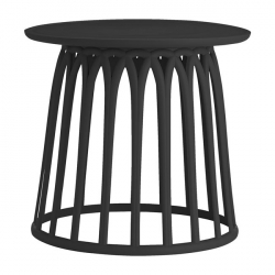 SABA Τραπεζάκι Βοηθητικό PP-UV Μαύρο  Φ50x45cm