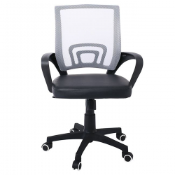 BF2101-P Πολυθρόνα Γραφείου με Ανάκλιση Mesh Γκρι - Μαύρο Pu  60x54x84/94cm