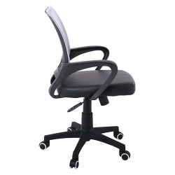 BF2101-P Πολυθρόνα Γραφείου με Ανάκλιση Mesh Γκρι - Μαύρο Pu  60x54x84/94cm