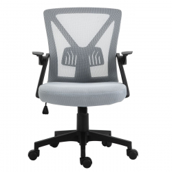 BF2130 Πολυθρόνα Γραφείου Ανακλινόμενα Μπράτσα - Mesh Γκρι  61x57x91/101cm