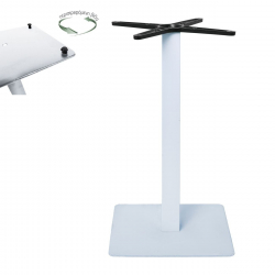 PRATO-R Βάση Τραπεζιού με ρεγουλατόρο Μέταλλο Βαφή Άσπρο (11,90kg)  40x40cm H.73cm