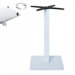 PRATO-R Βάση Τραπεζιού με ρεγουλατόρο Μέταλλο Βαφή Άσπρο (11,90kg)  40x40cm H.73cm