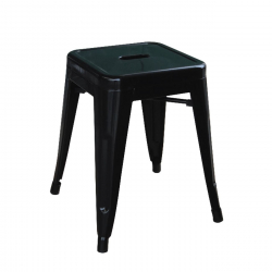 RELIX Σκαμπό Στοιβαζόμενο, Μέταλλο Βαφή Μαύρο  38x38x45cm