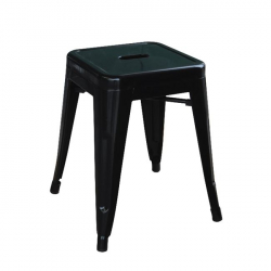 RELIX Σκαμπό Στοιβαζόμενο, Μέταλλο Βαφή Μαύρο  38x38x45cm