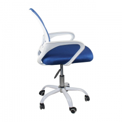 BF2101-SC Πολυθρόνα Γραφείου χωρίς Ανάκλιση Άσπρο - Mesh Μπλε  56x55x84/94cm