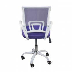 BF2101-SC Πολυθρόνα Γραφείου χωρίς Ανάκλιση Μέταλλο Βάση Βαφή Άσπρο - Ύφασμα Mesh Μωβ  56x55x84/94cm