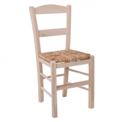 ΣΥΡΟΣ Καρέκλα Οξιά Βαφή Εμποτισμού Φυσικό, Κάθισμα Ψάθα  41x45x88cm