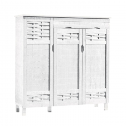 Παπουτσοθήκη - Ντουλάπι 3 Πόρτες με 1 Συρτάρι Απόχρωση Άσπρο  115x38x119cm