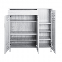 Παπουτσοθήκη - Ντουλάπι 3 Πόρτες με 1 Συρτάρι Απόχρωση Άσπρο  115x38x119cm