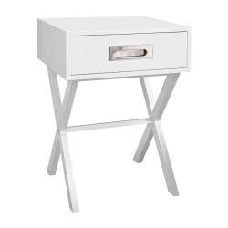 WICK Κομοδίνο Άσπρο Λάκα MDF  40x40x55cm