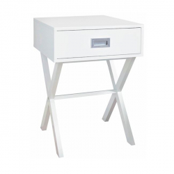 WICK Κομοδίνο Άσπρο Λάκα MDF  40x40x55cm