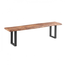 LIZARD 3D PAPER  Πάγκος Μέταλλο Βαφή Μαύρο, Dark Acacia  180x40x47cm