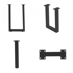 LIZARD Βάση Set 2 τεμαχίων 30x6 H.43cm για Τραπεζάκι Σαλονιού Μέταλλο Μαύρο  30x6 H.43cm