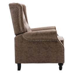 CHESTER Relax Πολυθρόνα Μπερζέρα Σαλονιού, Καθιστικού Ύφασμα Απόχρωση Antique Καφέ  78x85x104cm