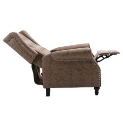 CHESTER Relax Πολυθρόνα Μπερζέρα Σαλονιού, Καθιστικού Ύφασμα Απόχρωση Antique Καφέ  78x85x104cm