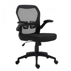 BF2920W Πολυθρόνα Γραφείου, Ανακλινόμενα Μπράτσα, Mesh Μαύρο  60x60x95/105cm