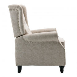 CHESTER Relax Πολυθρόνα Μπερζέρα Σαλονιού, Καθιστικού Ύφασμα Απόχρωση Antique Εκρού  78x85x104cm