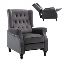 CHESTER Relax Πολυθρόνα Μπερζέρα Σαλονιού, Καθιστικού Ύφασμα Velure Γκρι  78x85x104cm
