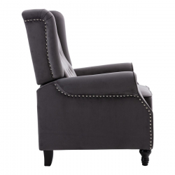 CHESTER Relax Πολυθρόνα Μπερζέρα Σαλονιού, Καθιστικού Ύφασμα Velure Γκρι  78x85x104cm