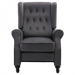 CHESTER Relax Πολυθρόνα Μπερζέρα Σαλονιού, Καθιστικού Ύφασμα Velure Γκρι  78x85x104cm