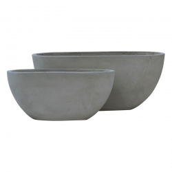 FLOWER POT-4  Set 2 τεμαχίων Cement Grey  56x27x26cm - 76x34x32cm