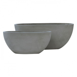 FLOWER POT-4  Set 2 τεμαχίων Cement Grey  56x27x26cm - 76x34x32cm