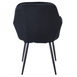 VALERY Πολυθρόνα Μέταλλο Βαφή Μαύρο, Ύφασμα Velure, Απόχρωση Μαύρο  55x61x87cm