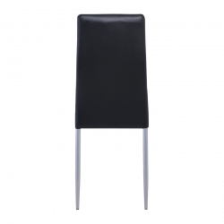 JETTA Καρέκλα Τραπεζαρίας - Κουζίνας, Μέταλλο Βαφή Γκρι, Pvc Μαύρο, Full K/D - Συσκ.6  40x50x95cm