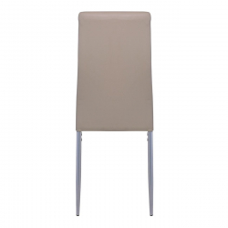 JETTA Καρέκλα Τραπεζαρίας - Κουζίνας, Μέταλλο Βαφή Γκρι, Pvc Cappuccino Full K/D Συσκ.6  40x50x95cm