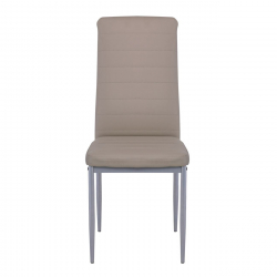 JETTA Καρέκλα Τραπεζαρίας - Κουζίνας, Μέταλλο Βαφή Γκρι, Pvc Cappuccino Full K/D Συσκ.6  40x50x95cm