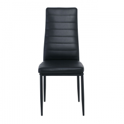 JETTA Καρέκλα Τραπεζαρίας - Κουζίνας, Μέταλλο Βαφή Μαύρο, Pvc Μαύρο, Full K/D - Συσκ.6  40x50x95cm