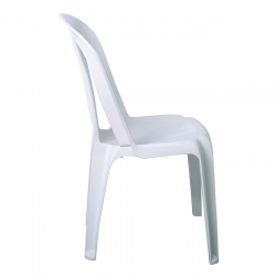 IRIDE Καρέκλα Στοιβαζόμενη, ΡΡ Άσπρο  48x55x84cm