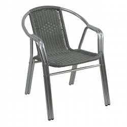 POLO-II Πολυθρόνα Κήπου - Βεράντας Αλουμίνιο, PE Mixed Grey 59x63x75cm